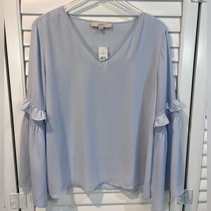 NWT Ann Taylor Loft Long Sleeve Flutter Sleeve Blouse